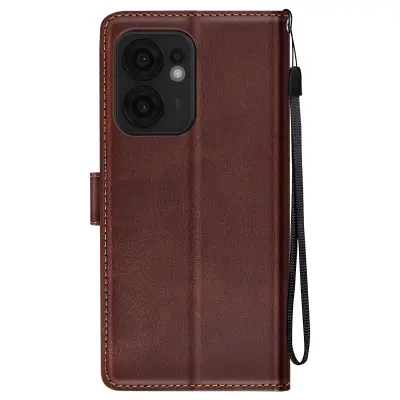 Ohišje za Oppo Reno 13 F in 13 FS Podpora za zapestni trak z zapestnico, Temno rjava