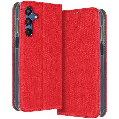 Ohišje za Samsung Galaxy M35 Clapet Nosilec kartice in stojalo, Rdeča