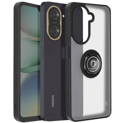 Ohišje za Xiaomi Redmi A5 Magnetni obroč Prozoren hrbet, Črna