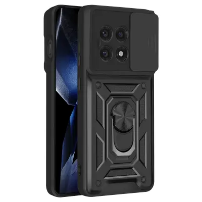 Ohišje za OnePlus 13R Zaščita kamere z magnetnim obročem, Črna