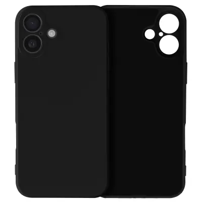 Ohišje za iPhone 16 Soft Touch Mat Silikonsko prilagodljivo, Črna