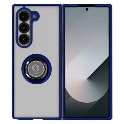 Ohišje s prstanom za Samsung Galaxy Z Fold 6 Integrirana podpora, Modra noč