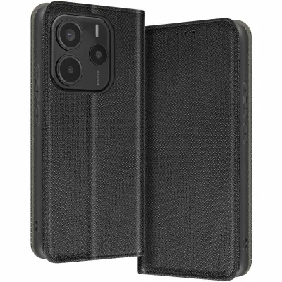 Ohišje za Xiaomi Redmi Note 14 5G Magnetni ovitek za kartico, Črna