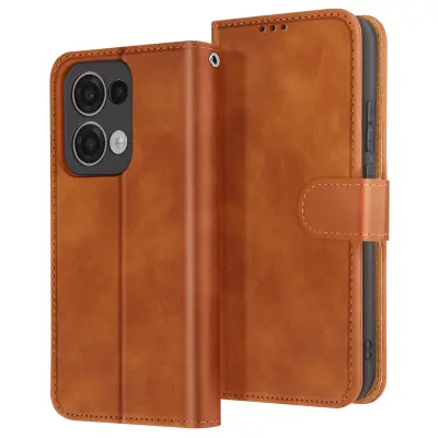 Ohišje za Oppo Reno 13 Wallet with Magnetic Tab, Rjava