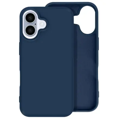 Ohišje za iPhone 16 Poltrdno Soft-touch proti odtisom, Svetlo modra