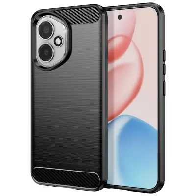 Ohišje za Honor 400 Silikon Design Karbon Česan, Črna