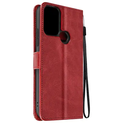 Torbica s preklopom za Nokia C22 Denarnica s trakom za roko, Rdeča