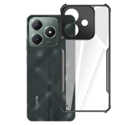 Ovitek za Realme C61 Silikonski udarno odporen blok za kamero, Črna