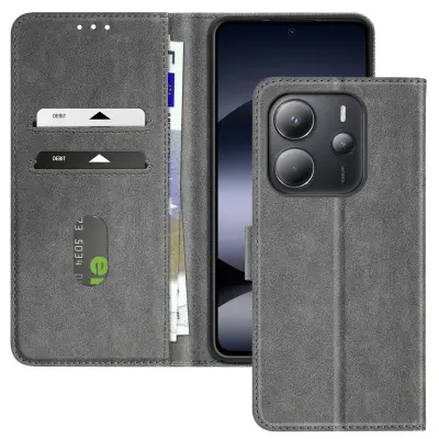 Ohišje za Xiaomi Redmi Note 14 4G Clamshell Wallet and Video Holder, Siva