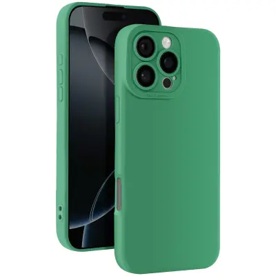 Ohišje za iPhone 16 Pro Silikonsko gladko zaščiteni blok fotoaparata, Zelena