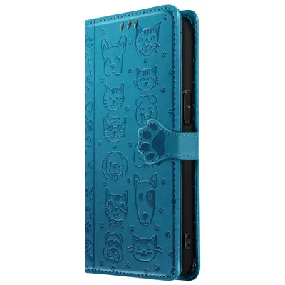 Ovitek za iPhone 16e Design Cat and Dog Wallet Flap, Modra