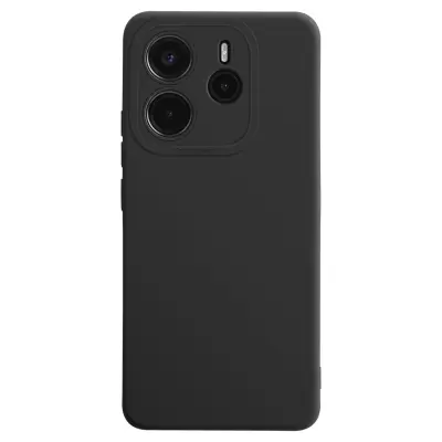 Ohišje za Xiaomi Redmi Note 14 4G Silikonsko gladko zaščiteno ohišje za kamero, Črna