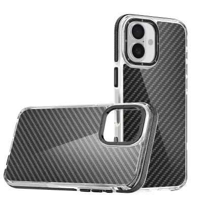 Ohišje za iPhone 16 Carbon Rigid, Črna