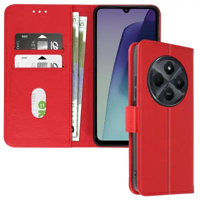 Ohišje za Xiaomi Redmi 14C Clapet Wallet in Video Holder, Rdeča