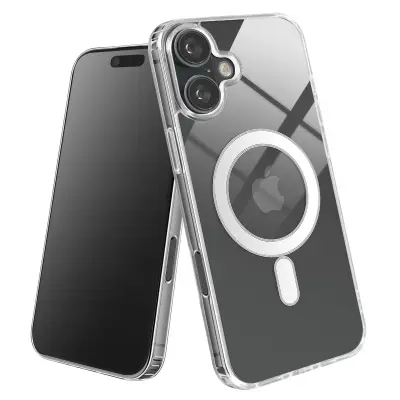 MagSafe ohišje za iPhone 16 Odporno na udarce z ojačenimi vogali, Prozorno