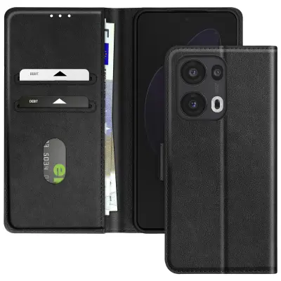 Ohišje za Oppo Reno 13 Pro z denarnico in držalom za videoposnetke, Črna