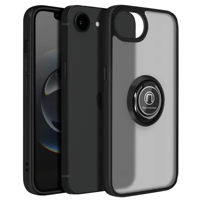 Ohišje za iPhone 16e Magnetni obroč, Črna
