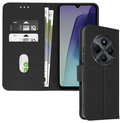 Ohišje za Xiaomi Redmi 14C Clapet Wallet in Video Holder, Črna