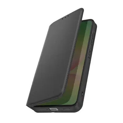 Preklopna torbica za Galaxy A56 / A36 magnetna z držalom za kartice, Črna