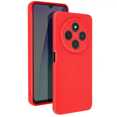 Pokrov za Xiaomi Redmi 14C Silikonska podloga Camera Block Protected, Rdeča