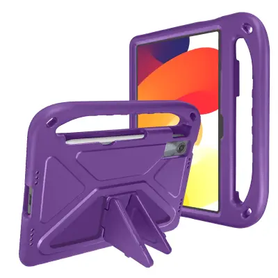 Otroški udarno odporen ovitek za Xiaomi Redmi Pad SE z ročajem in stojalom, Vijolična