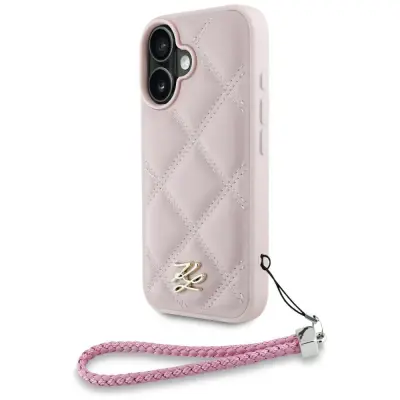 KARL LAGERFELD PREŠIT ZAČETNI LOGO OVITEK NA TRAK ZA IPHONE 16 LUXURY