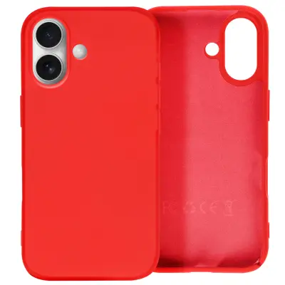 Ohišje za iPhone 16 Plus Poltrdno Soft-touch proti praskam, Rdeča