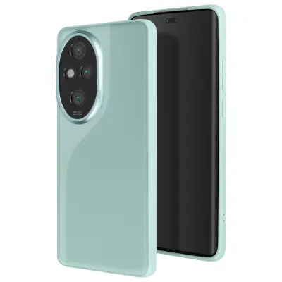 Ohišje za Honor 200 Pro Usnjeni učinek Ocean Cyan, Bledo modra