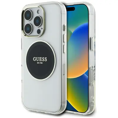 OVITEK GUESS CASE MAGNETNI ZA IPHONE 16 PRO ZA LOGOTIP MAGSAFE