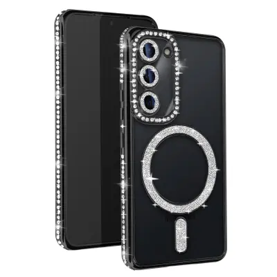 Diamantno ohišje za Samsung Galaxy S23 MagSafe Contour Strass, Črna