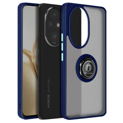 Ohišje za Honor 200 Pro s kovinskim obročkom za video podporo, Modra noč