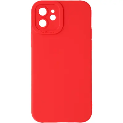 Ohišje za iPhone 12 Zaščitena kamera s podlogo, Rdeča