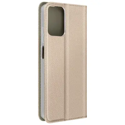 Torbica s preklopom za Motorola Moto G34 5G Zaklopka za podporo videoposnetkov, Zlata