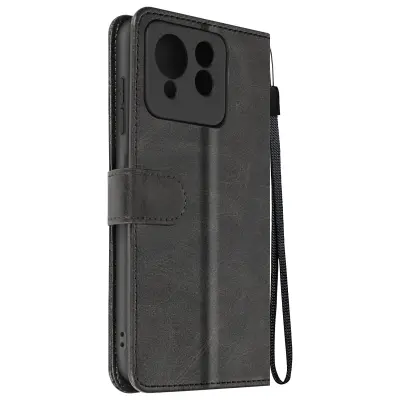 Torbica s preklopom za Asus Zenfone 11 Ultra Denarnica s trakom za roko, Črna