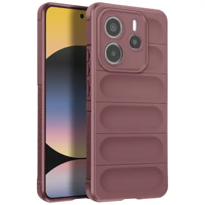 Ohišje za Xiaomi Redmi Note 14 5G protipotresni silikonski 3D teksturni vzorec, Vijolična
