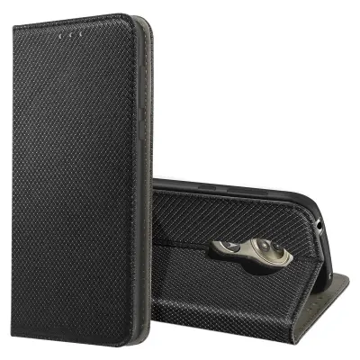 Torbica s preklopom za Motorola G6 Play , Moto E5 Ventil Portecarte, Črna