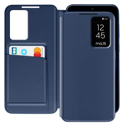 Usnjeno ohišje za Galaxy S23 Display Window Card Holder, Modra noč