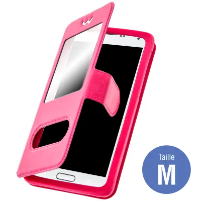 Ohišje za pametni telefon: dolžina med 127 mm in 132 mm in dvojno okno, Roza