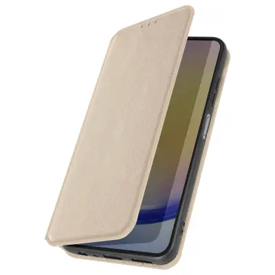Ovitek za Galaxy A25 Držalo za kartice Video Support Magnetic Flip, Zlata