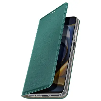 Ohišje za Motorola Moto E15 / G05 Clamshell Magnetno stojalo za denarnico, Zelena