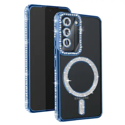 Diamantno ohišje za Samsung Galaxy S23 MagSafe Contour Strass, Svetlo modra