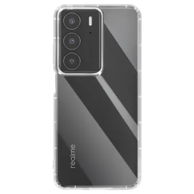 Ovitek za Realme 14x / C75 iz silikona z ojačanimi vogali, odporen na udarce, Prozorno