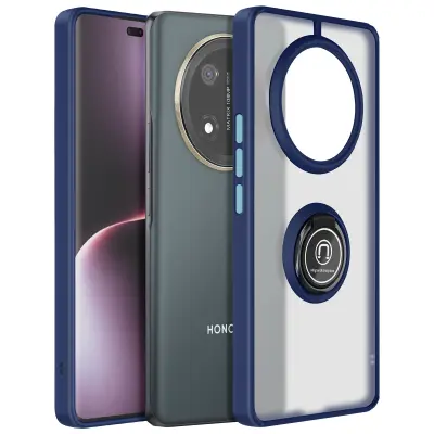 Ohišje za Honor Magic 7 Lite s kovinskim obročem za podporo videoposnetkom, Modra