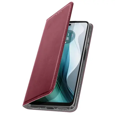 Ohišje za Motorola Moto E14 Magnetni ovitek za kartice, Bordeaux