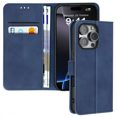 Ohišje za iPhone 16 Pro Max Clap Wallet Video podpora, Modra noč