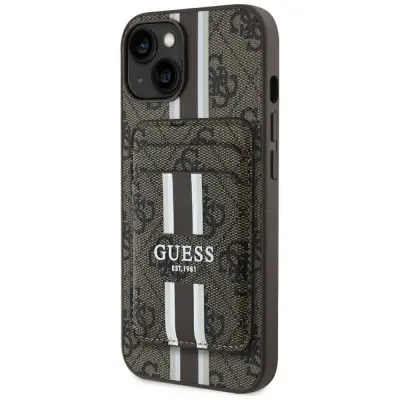 GUESS OVITEK 4G STRIPES Z DENARNICO ZA IPHONE 15 ZA MAGSAFE PRAKTIČEN