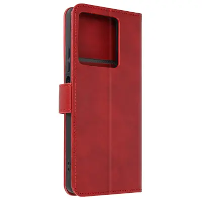 Torbica za Xiaomi Redmi Note 13 5G Vintage denarnica Folio, Bordeaux