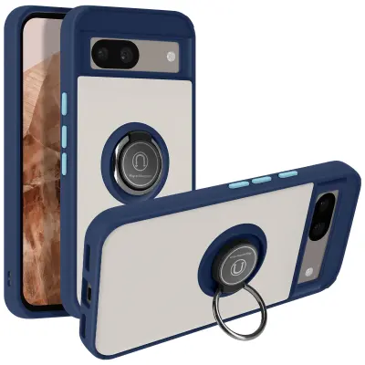 Ohišje s prstanom za Google Pixel 8A Integrirana podpora, Modra noč