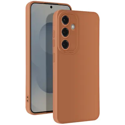 Ohišje za Samsung Galaxy S25 Soft Silicone Camera Block Protected, Rjava