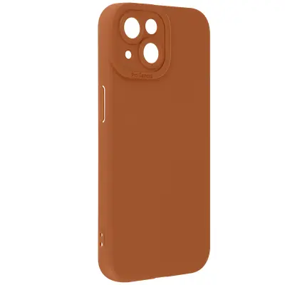 Ohišje za iPhone 15 Plus Zaščitena kamera, Svetlo rjava